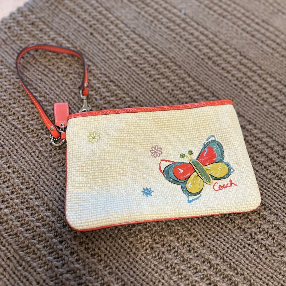 Coach Multicolor Butterfly Wristlet